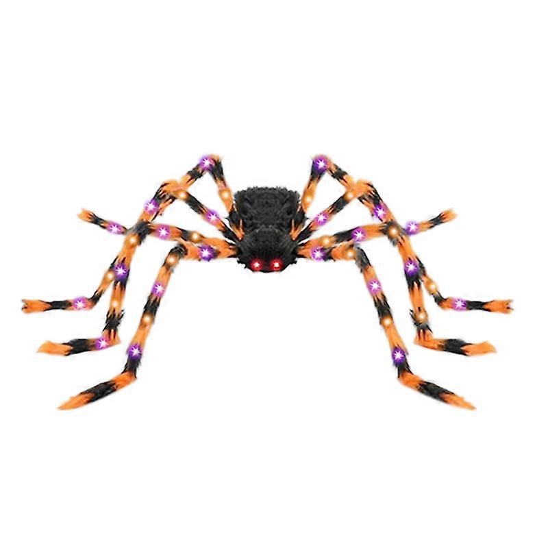 Glowing plush spiders, various color specifications, 125CM/150CM/200CM, outdoor scene decoration