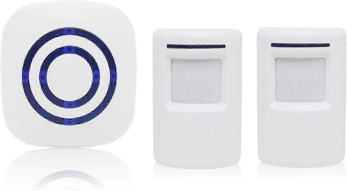 Passage alarm, shop bell Wireless alarm system with motion detector Access detector Movement bell with 38 ring tones Range up to 100 meters (2 sensors