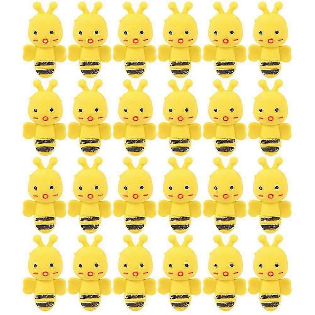 36Pcs Bee-Shaped Erasers, Cute Simulation Bee Design, Portable Multi-Function Pencil Erasers