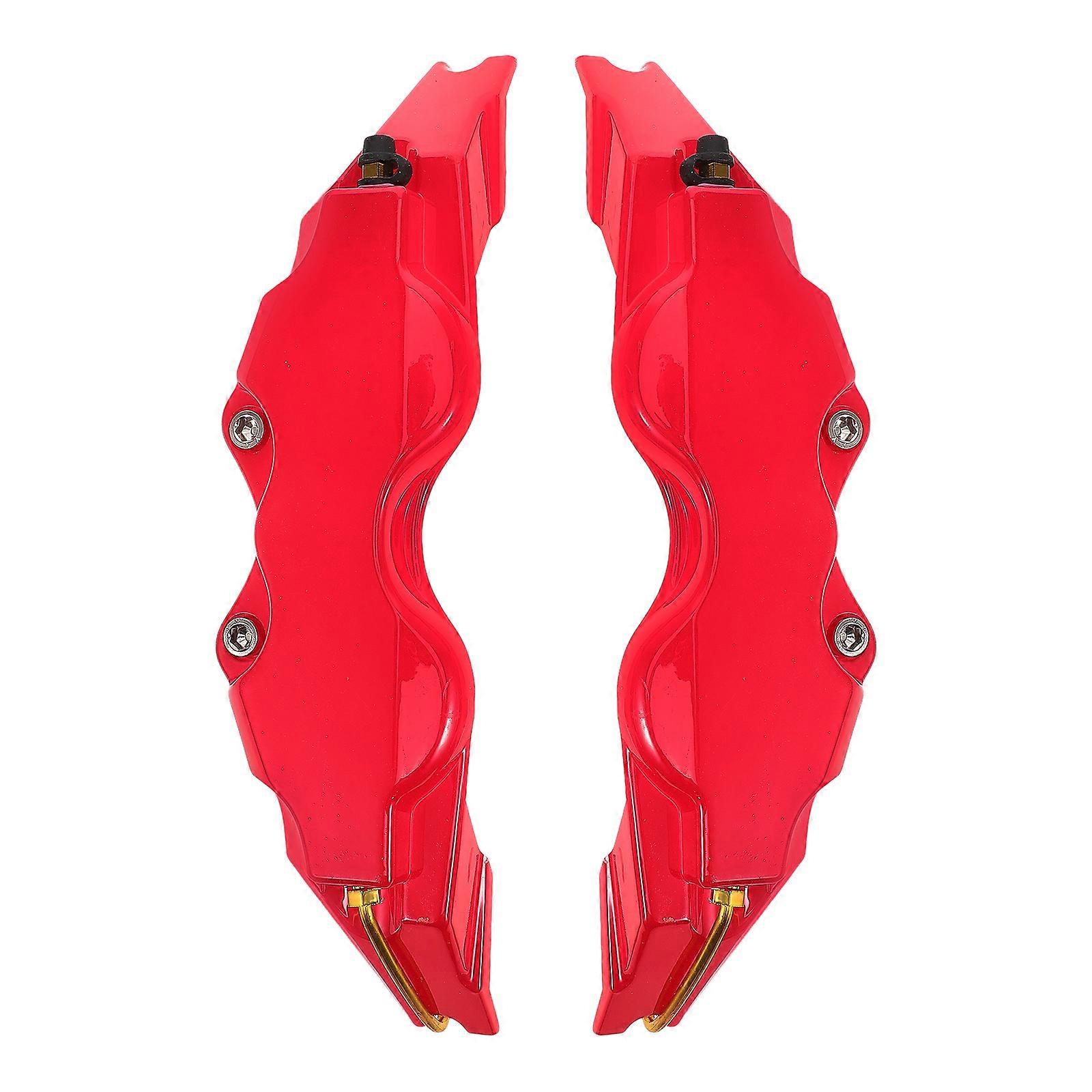 Stylish Red ABS Brake Caliper Covers for Car Use Transforming Appearance with Sports Look 1 Pair