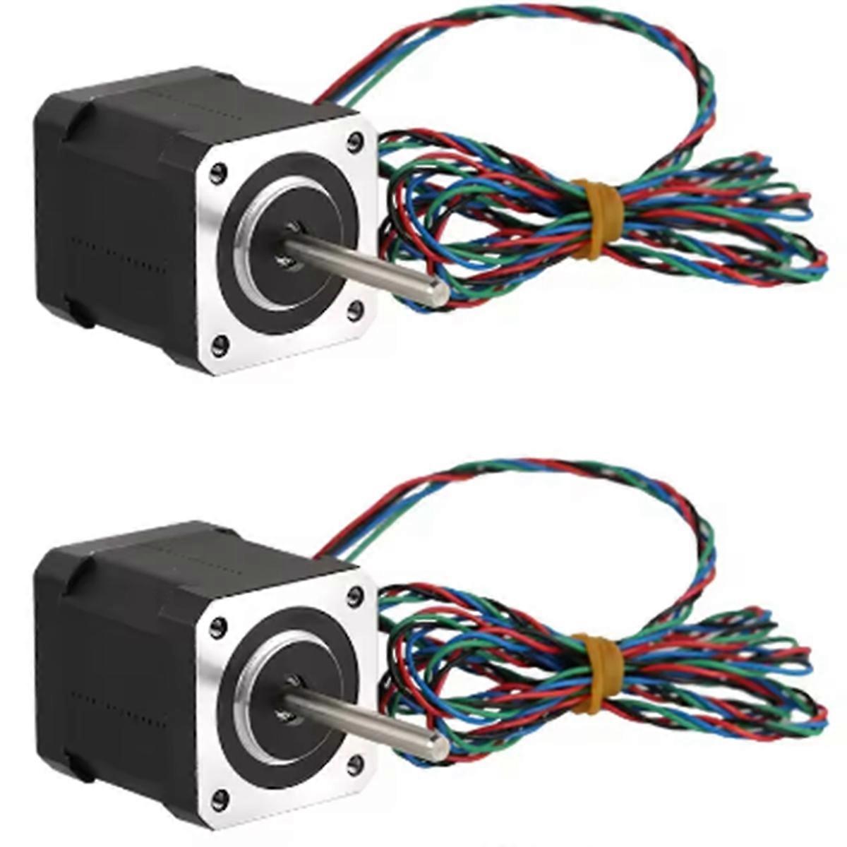 2PCSスーパーモーター42STH48-2804AH(40R)Nema 17ステッピングモーター、3Dプリンターパーツロングシャフトマウント用