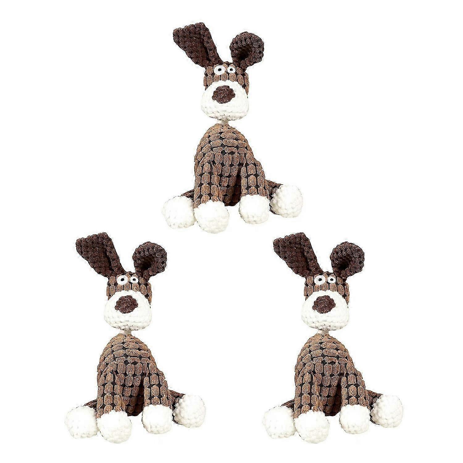 3Pcs Indestructible Dog Chew Toys Soft Stuffed Donkey Dog Toy for Aggressive Chewers Interactive