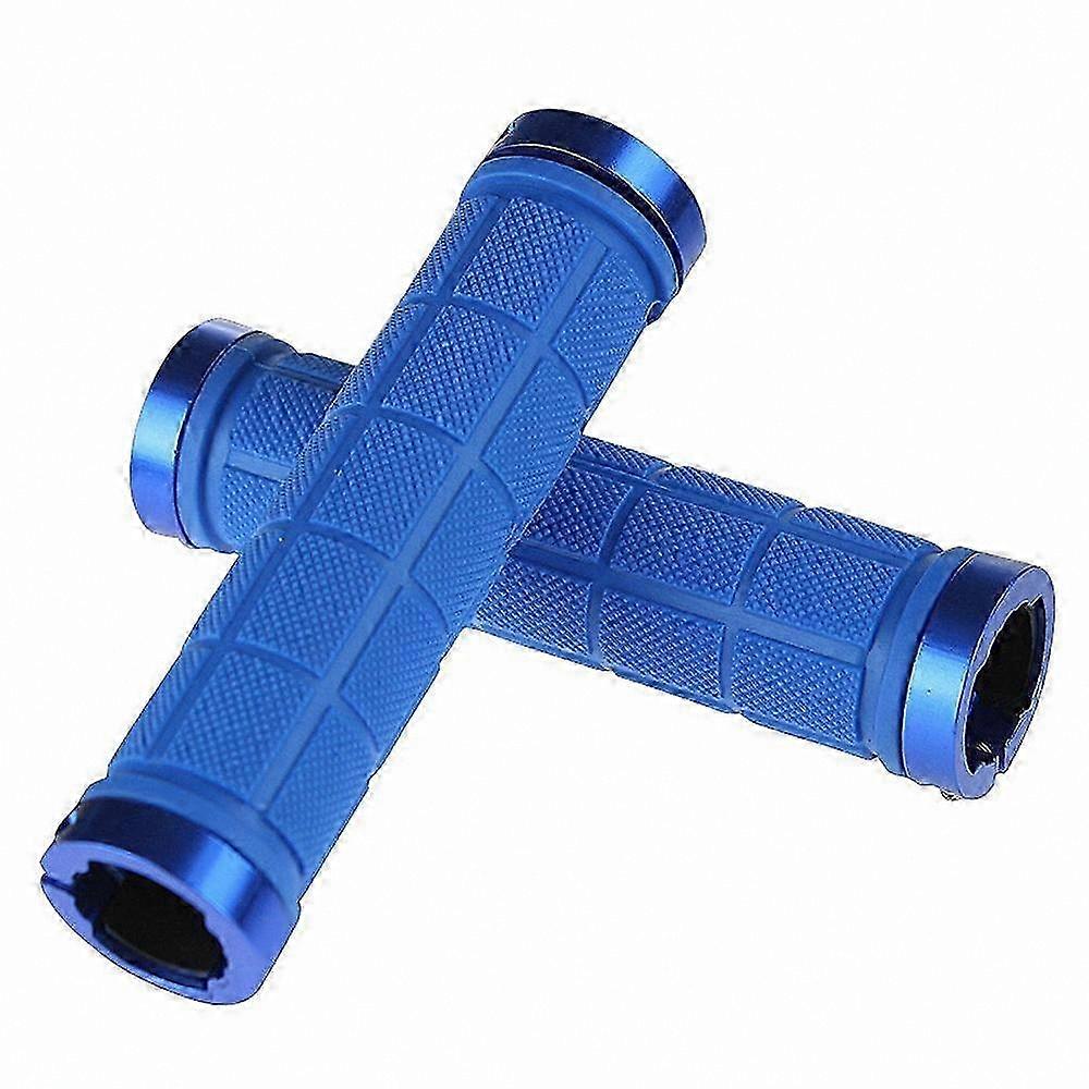 Soft Rubber Bike Grips, Non-Slip Ergonomic Handlebar Grips for Mountain Bikes (Blue)