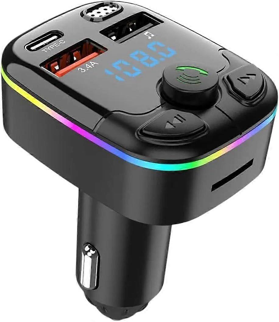 Bluetuth 5.0 FiM Signal Sende Transmlttier Compatible with Car FiM/AURX Bluetuth Adaptier Bass Boost(Black)