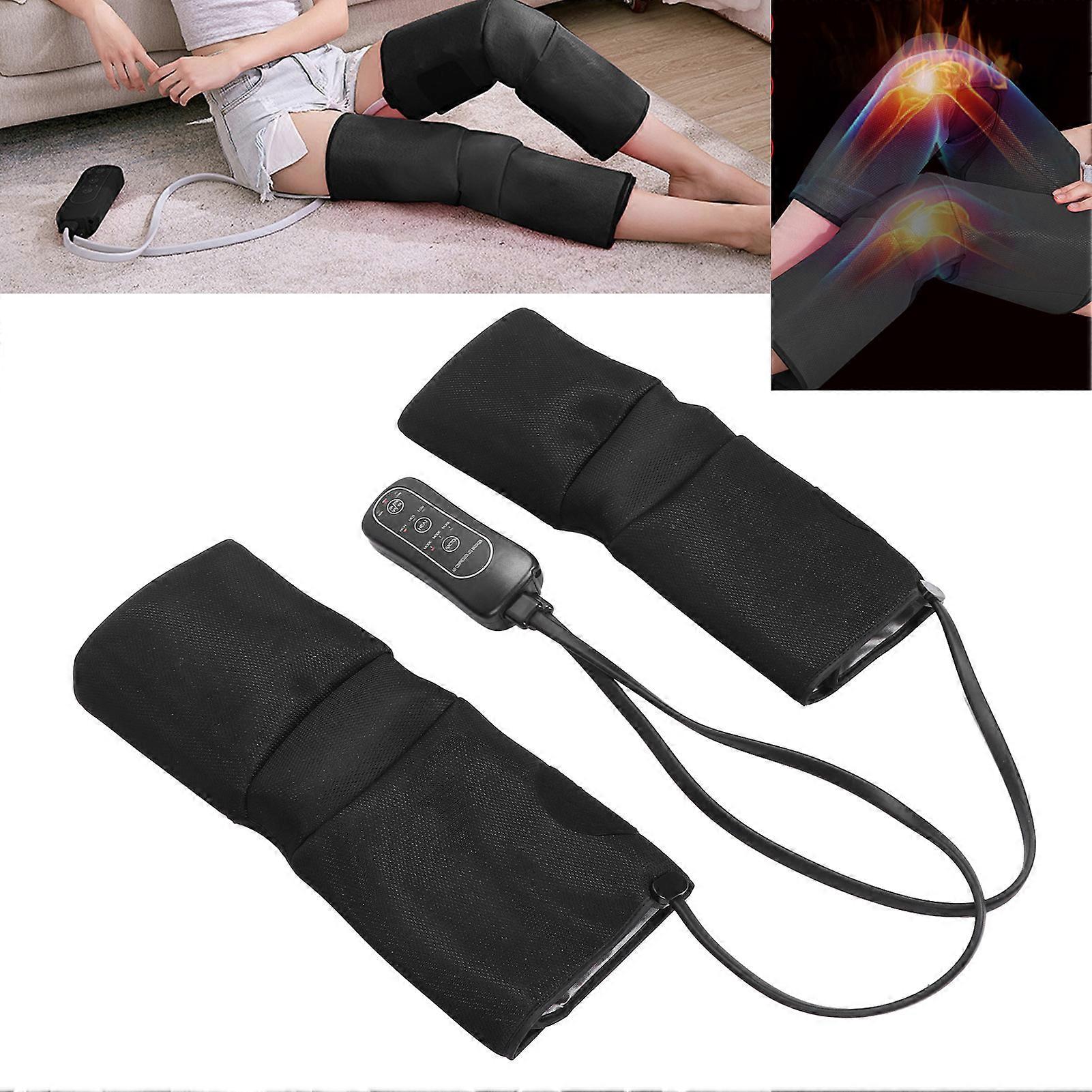 Air Compression Leg Massager with Heating Wrap, 3 Levels Massage