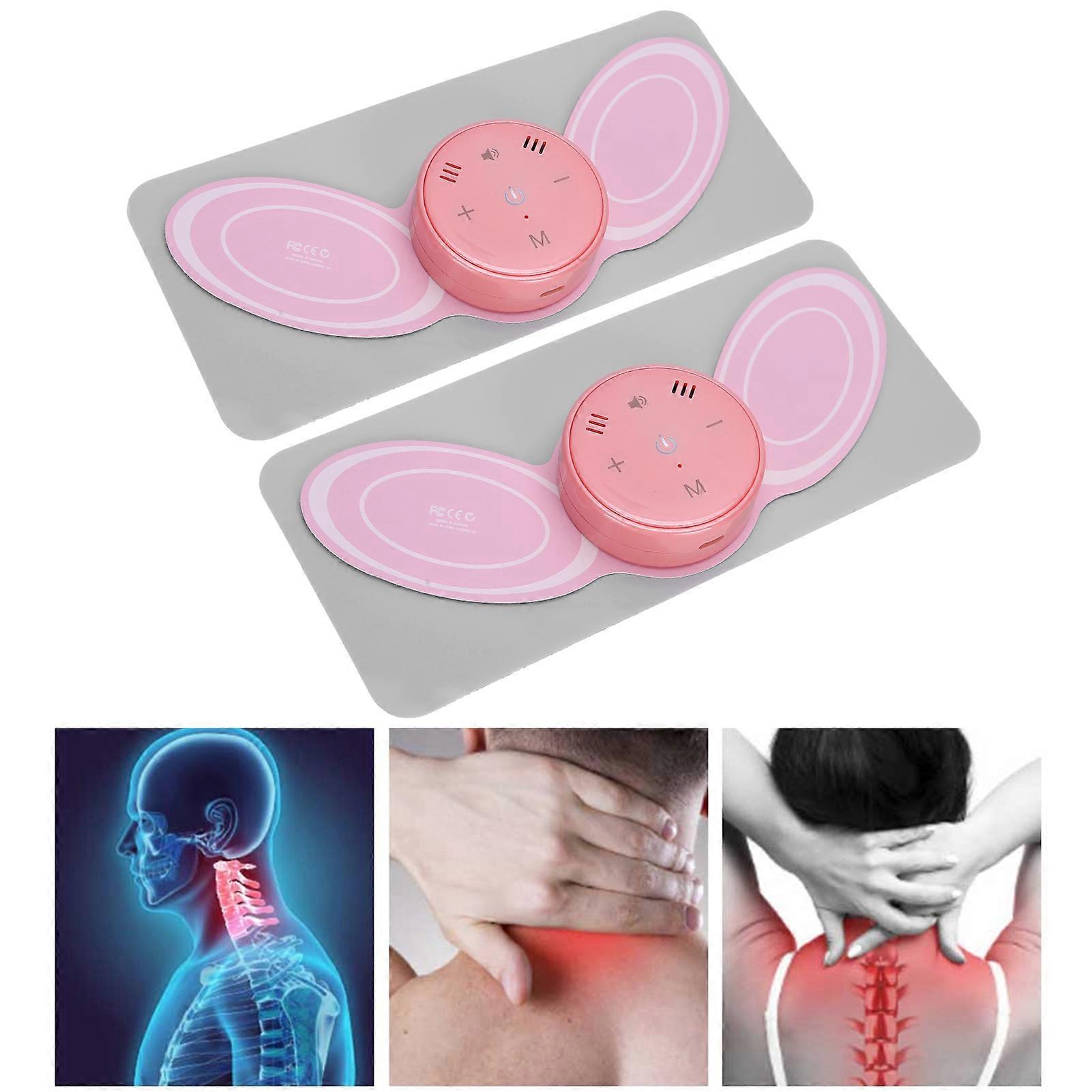 Voice Control Pulse Mini Massage Patch 900mAh for Neck Back Pink
