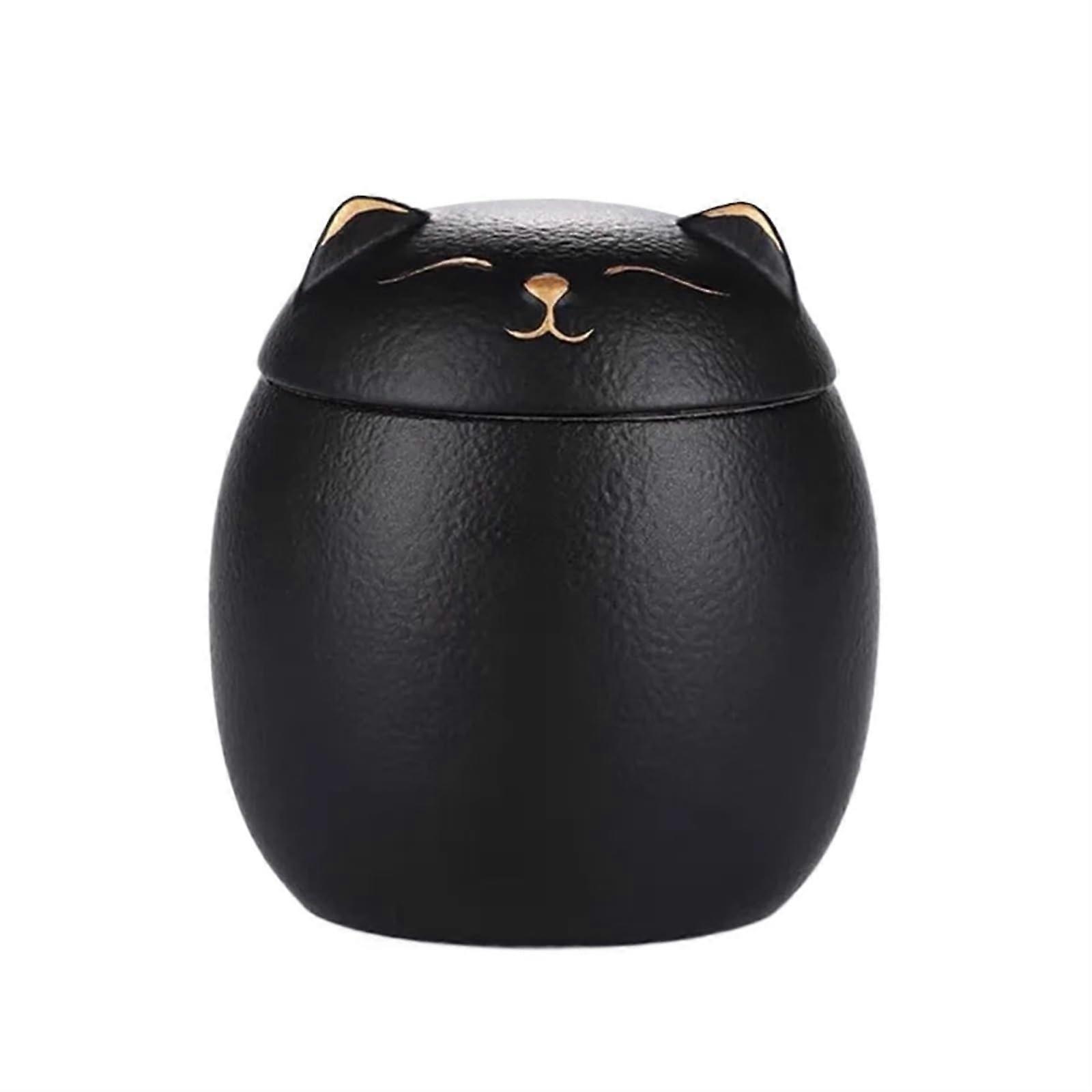 Cat Shape Ceramic Handcrafted Black Decorative 400ML Pet Home Decor