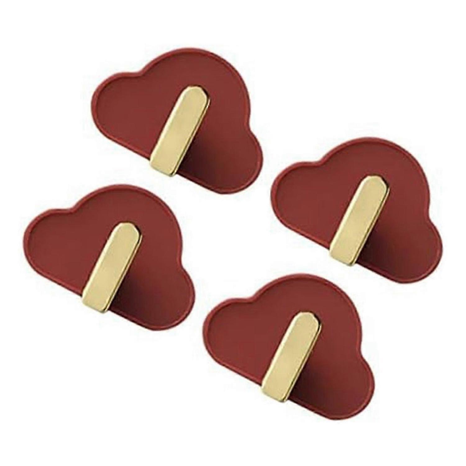 4 Pcs Hook up Plastic Key Hooks Hat Hanger Punching-Free Hooks C