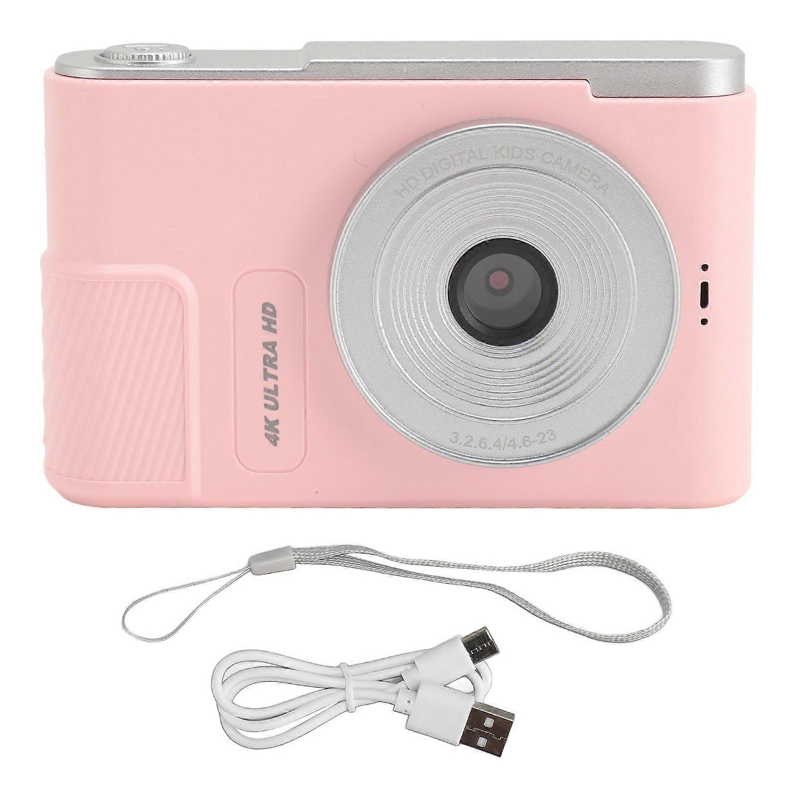 Digital Camera 48MP 4K 16x Digital Zoom 2.4 Inch Screen Portable Compact Camera for Kids Students Vlog Roseate