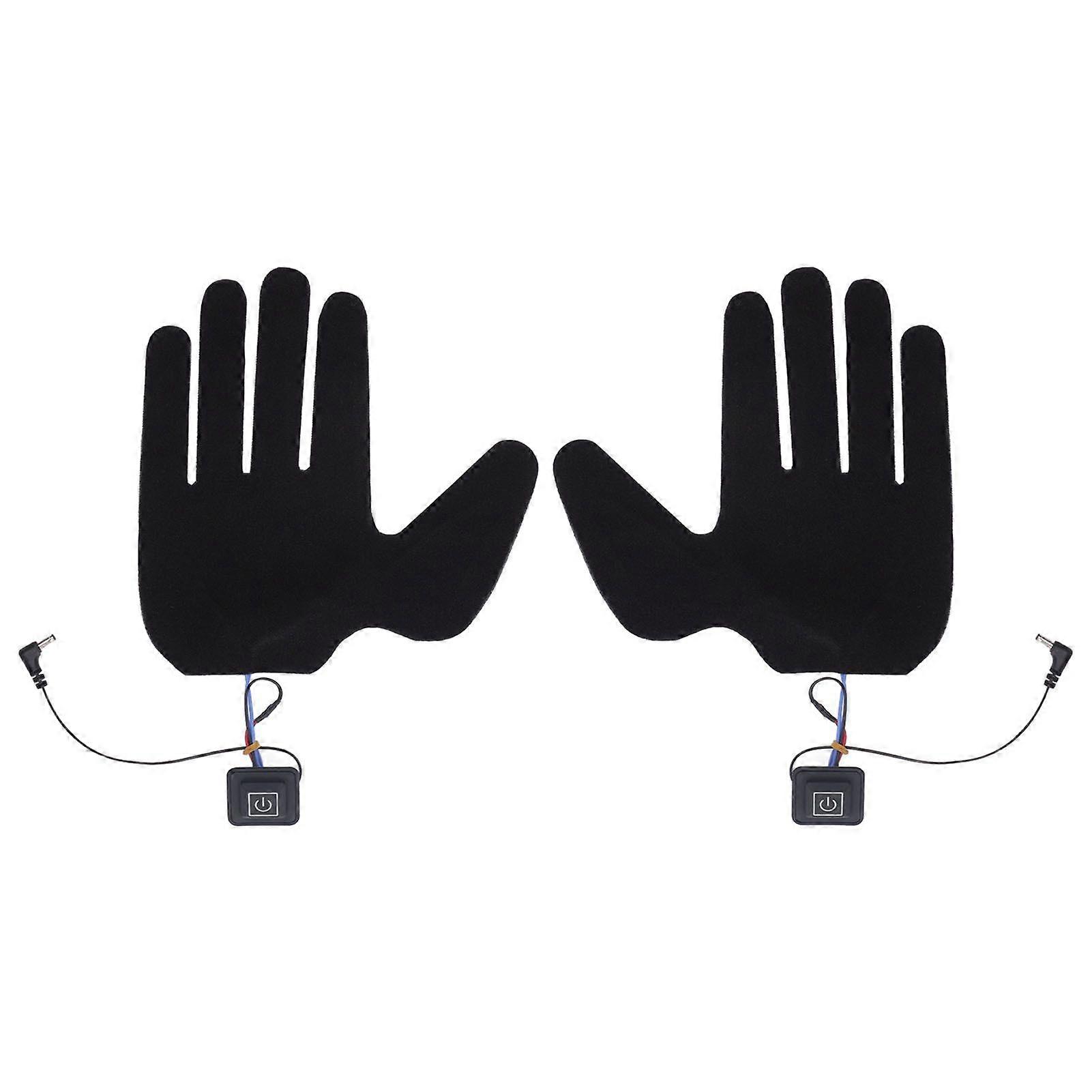 2Pcs Electric Heating Gloves Pads 5 Finger Glove Heating Sheet with 3 Adjuatable Gears for Skiing Cycling