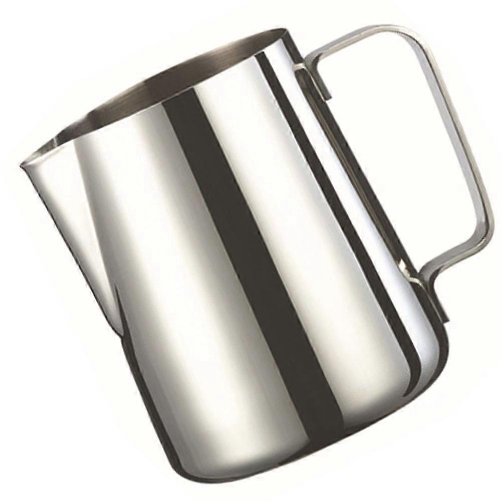 Milk Pour Pot Stainless Steel Cup for Milk Coffee Drinking 350ml Silver
