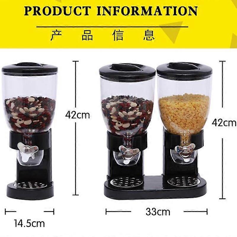 Double head double barrel cereal machine food snack storage tank cereal dispenser Cereal dispemser wall mounted