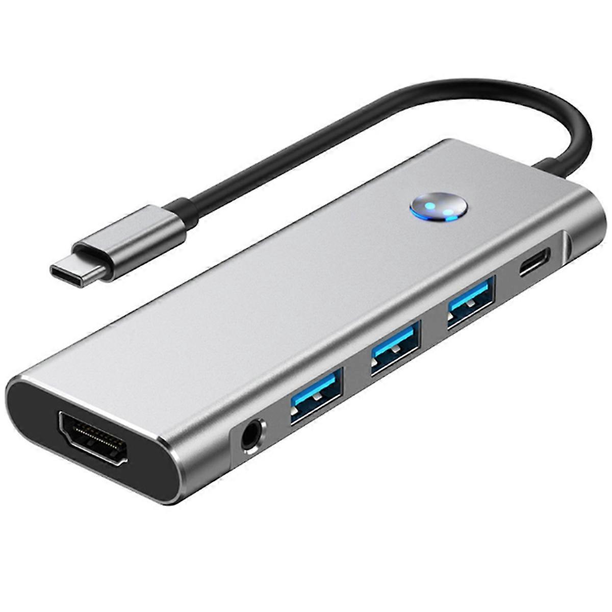 Docking station USB con alimentatore Type-C Schermo con un clic spento per laptop Docking station 4K 60Hz, audio 9 in 1 2410