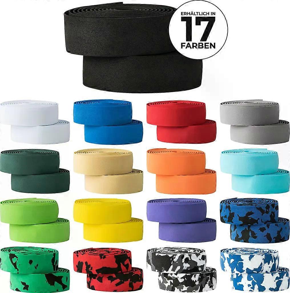 Bicycle handlebar tape (standard) with aluminum handlebar plugs, color: Fire Red