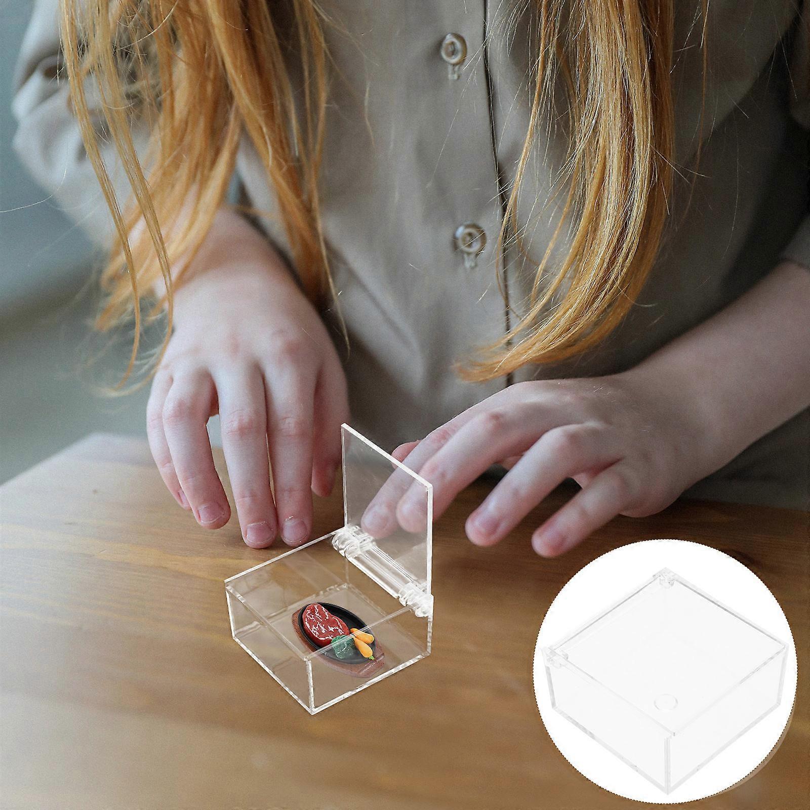 Transparent Acrylic Display Box for Displaying 5Pcs Clear Multi Purpose Containers
