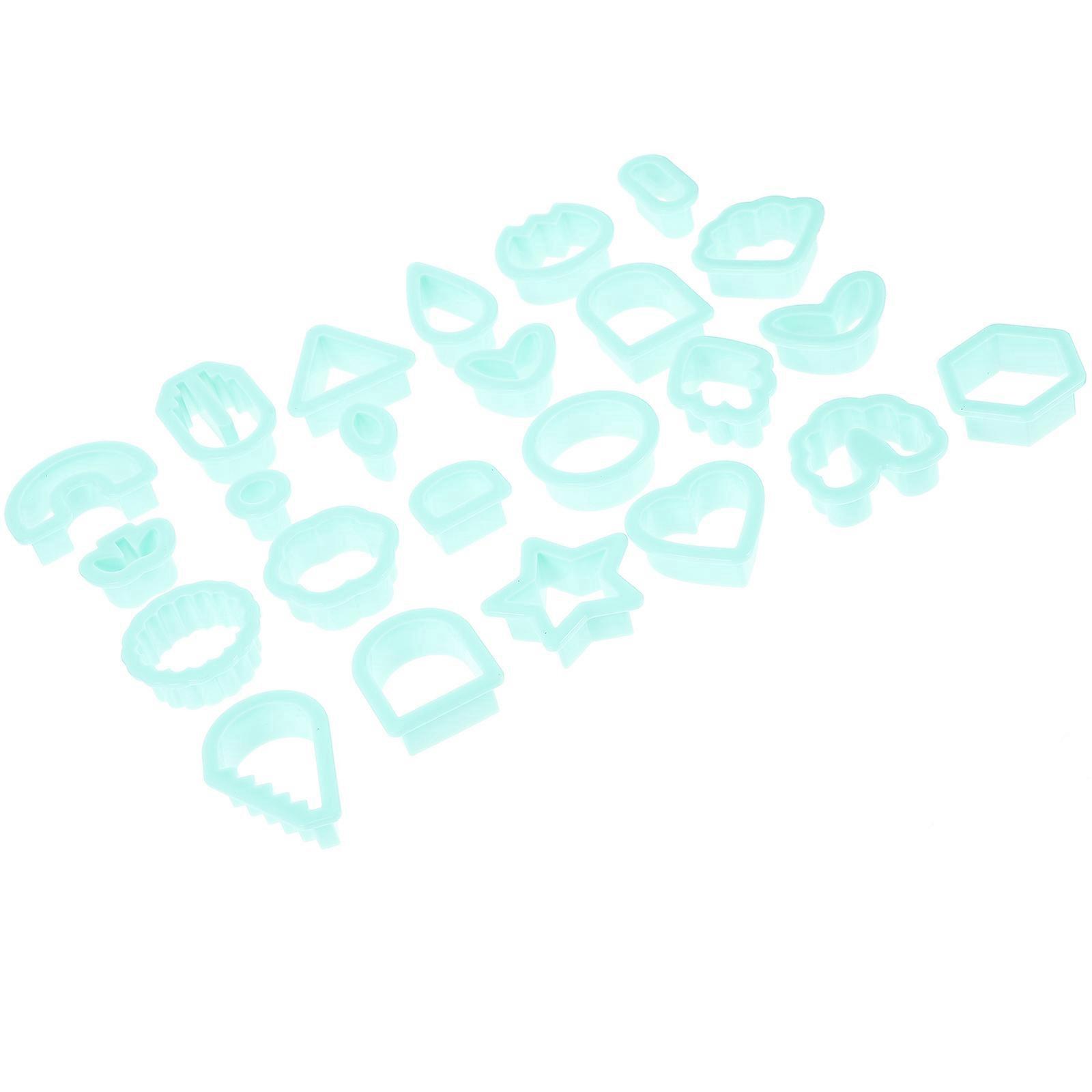 Clay Earring Making Plastic Cutters for Polymer Clay Projects Light Green Set 24Pcs