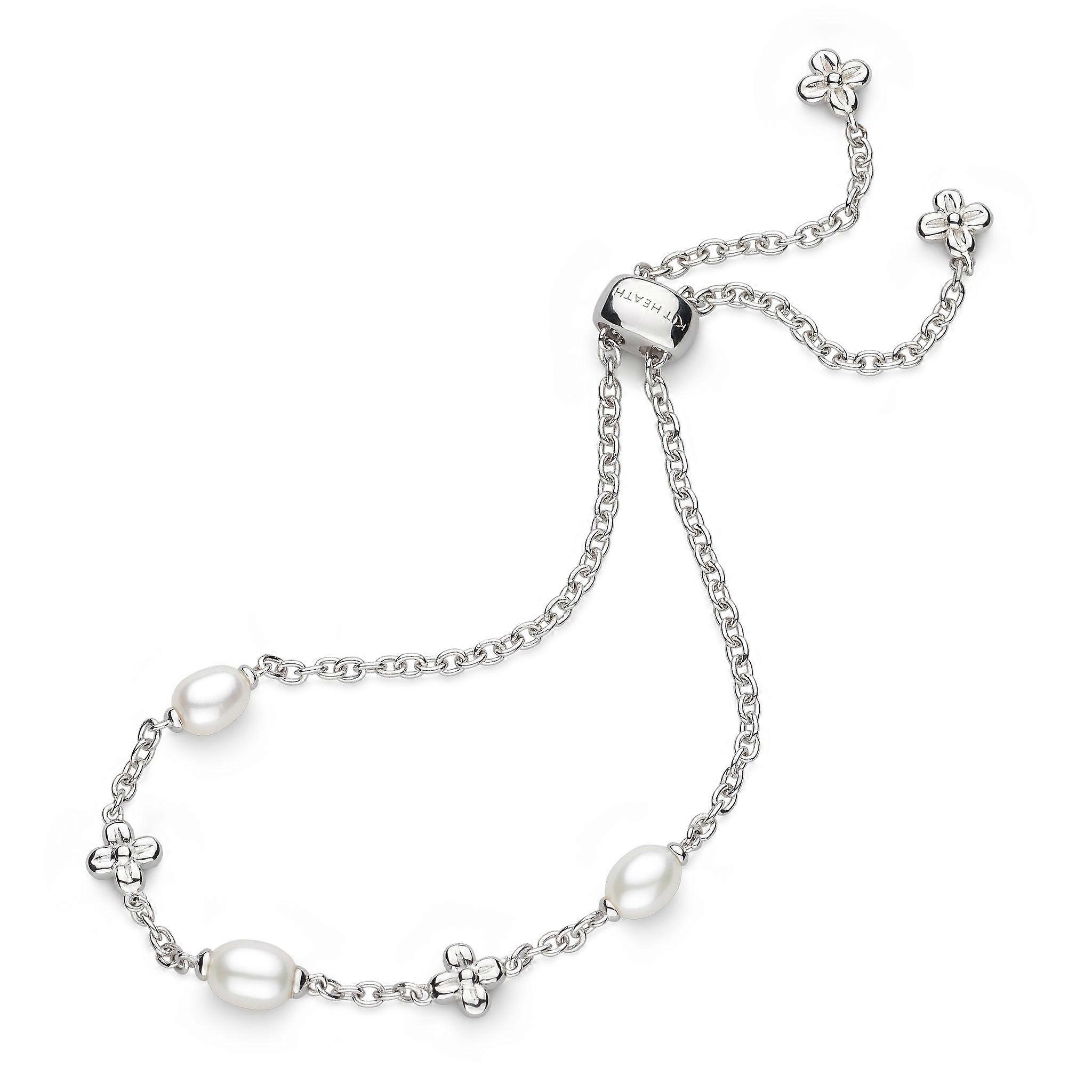 Kit Heath Blossom Flyte Honey Flower Zirconia Rhodium Plated Toggle Bracelet 70335FPC