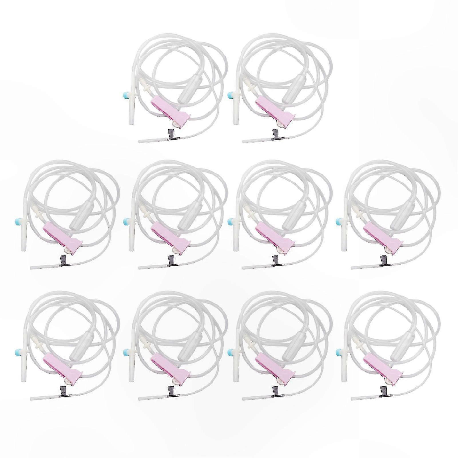 10-Pack Disposable Infusion Sets Size 7 for Veterinary Use Hygienic Drip Tubes