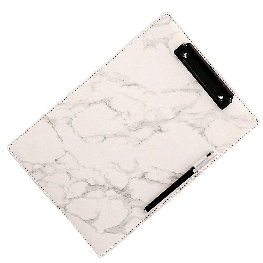 A4 Size Clipboard for Office Use Writing Plate Clip Marble Black