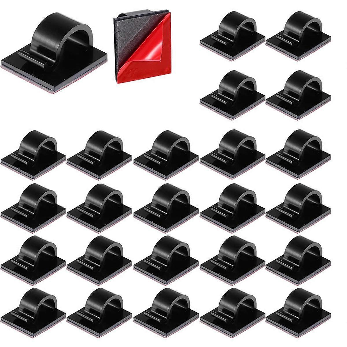 50 Pcs Mini Cable Clips Hooks Christmas Light Clips Self Adhesive Light Hooks Cord Clips for Desk O