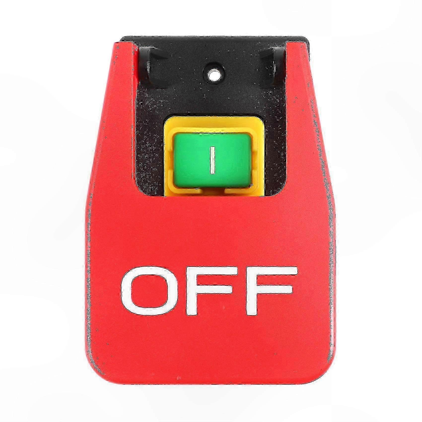 Red Emergency Stop Button Switch with Off-On Function, 16A Capacity, Electromagnetic Protection for Undervoltage and Overvoltage Safety Control