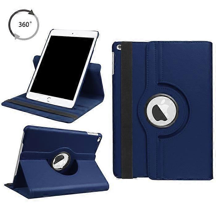 iPad 9.7 2017 Case - Apple - 360 Rotation - Shockproof - PU Leather - Dark Blue