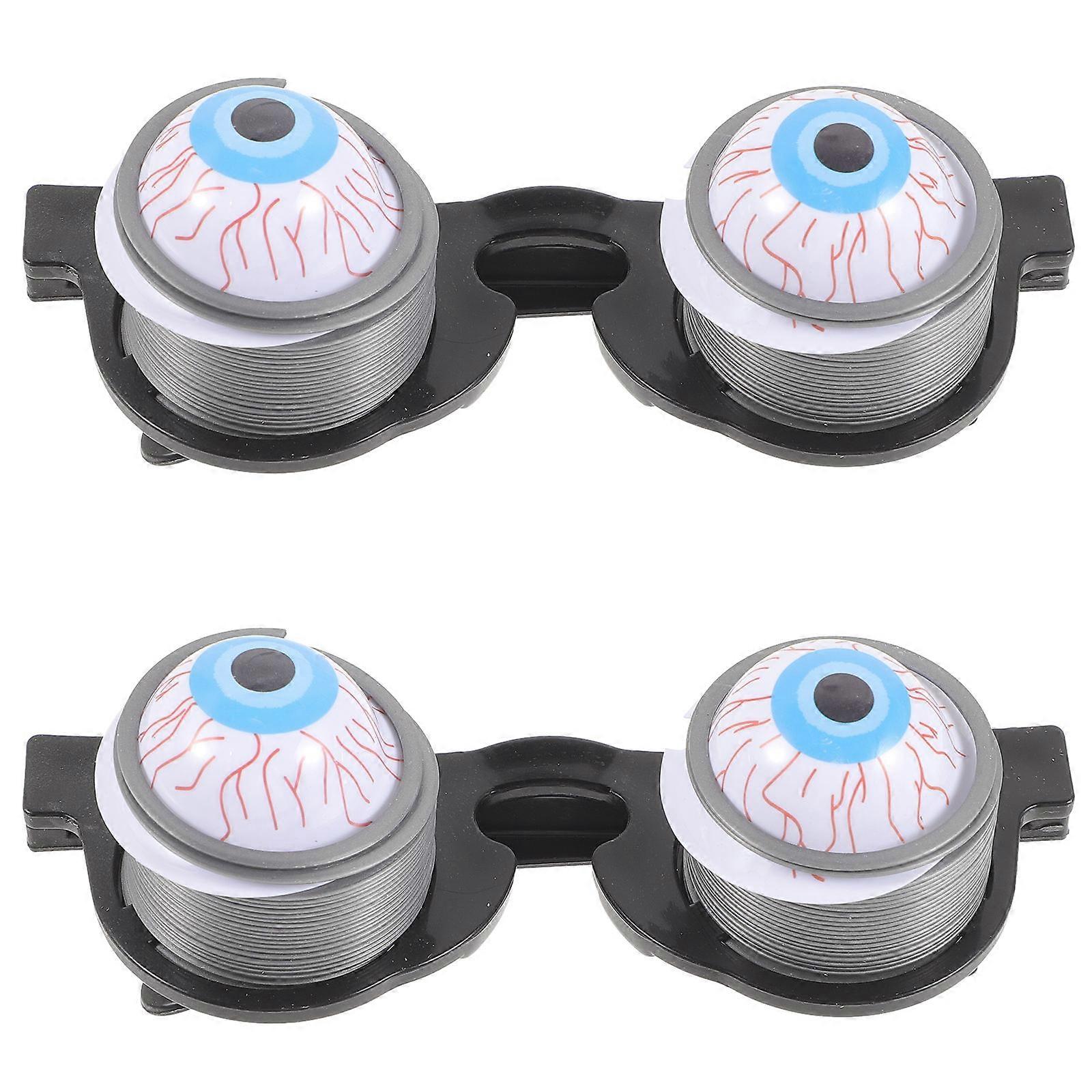 Funny Googly Accessories Eyeball Glasses Simulation Assorted Color Prank Party 2Pack