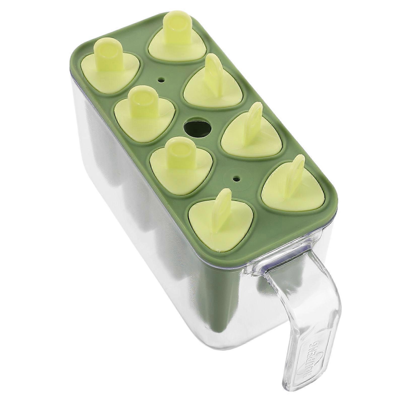DIY Popsicle Maker Moulds Green 5Pcs for Ice Cream 8-Cavities Mold Set