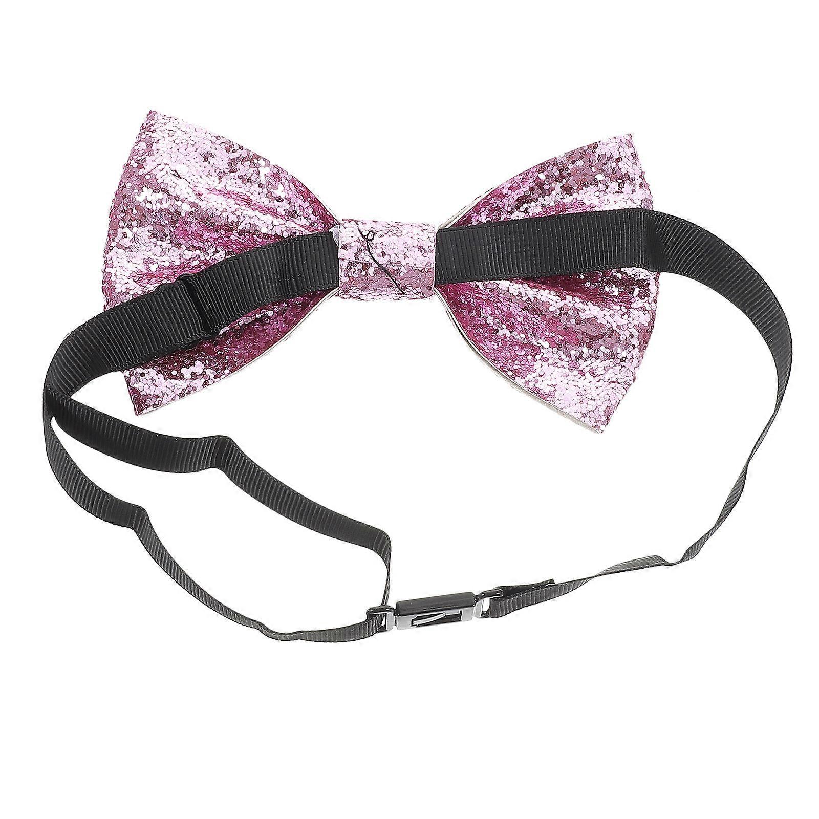 Adjustable Men Bow Tie Faux Glitter Bow Tie 3Pcs for Performances