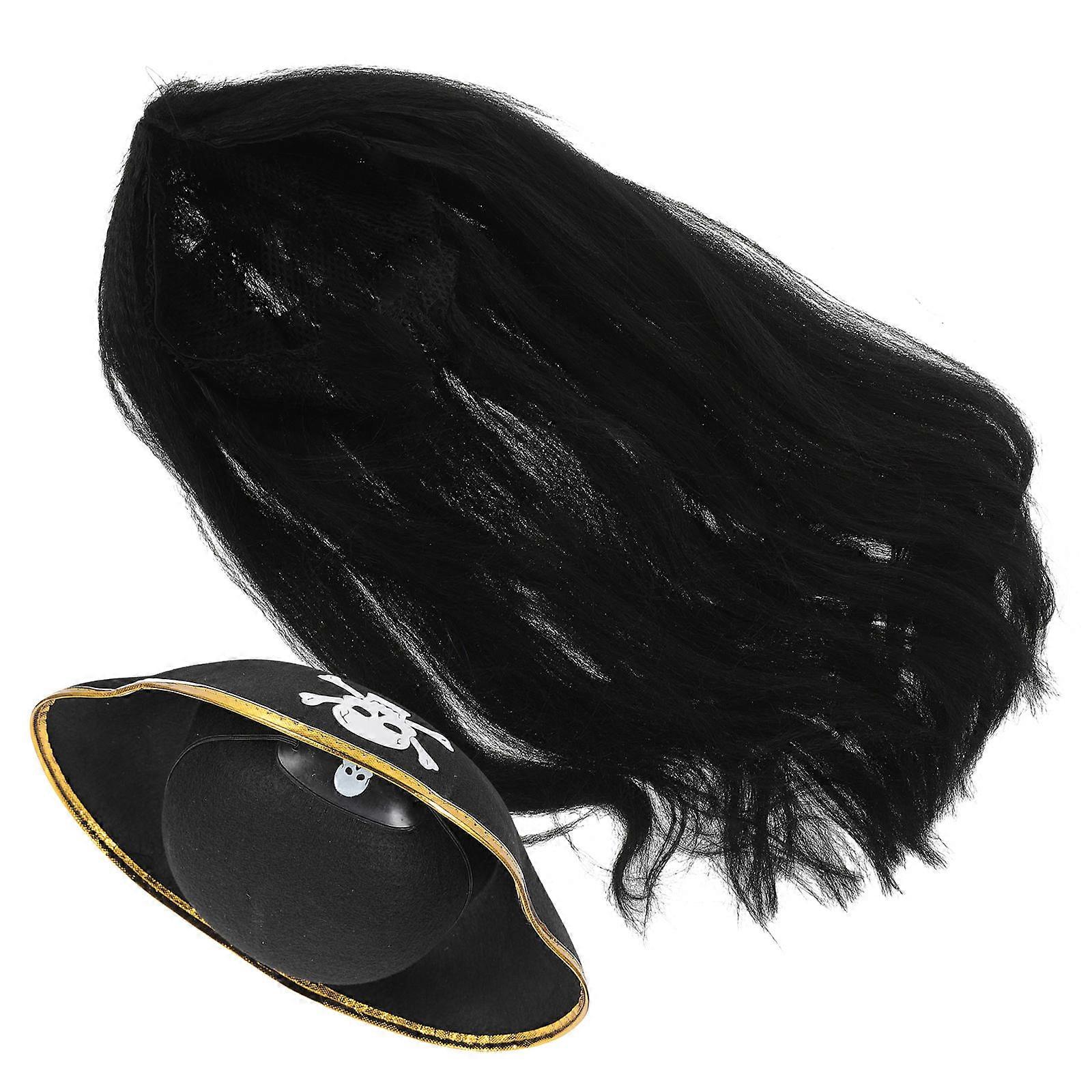 Pirate Set Pirate Hat for Cosplay Use 4Sets Costume Party Accessory