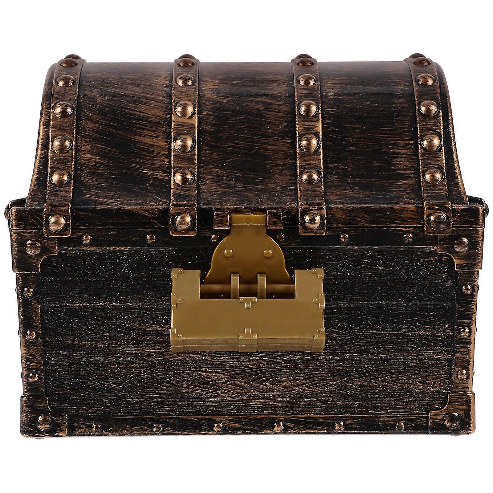 Multi-Function Pirate Chest Small Treasure Box for Decor 4Pcs Plastic Storage