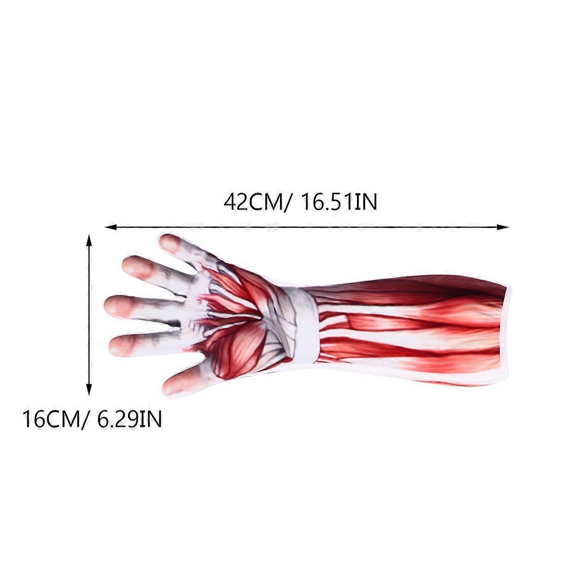 Scary Gloves For Halloween Costume Parties Simulation Muscle Props 1 Pair