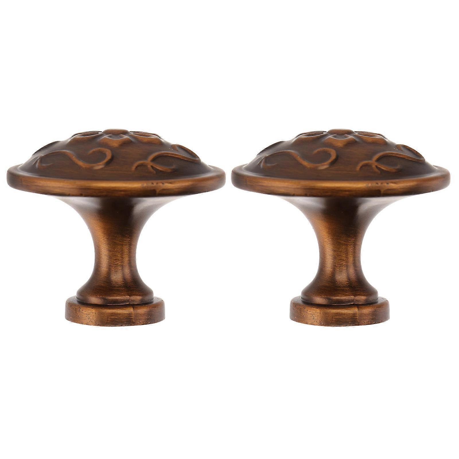 Brass Handle Drawer Pull Handle for Home Use Coffee Color 2Pcs