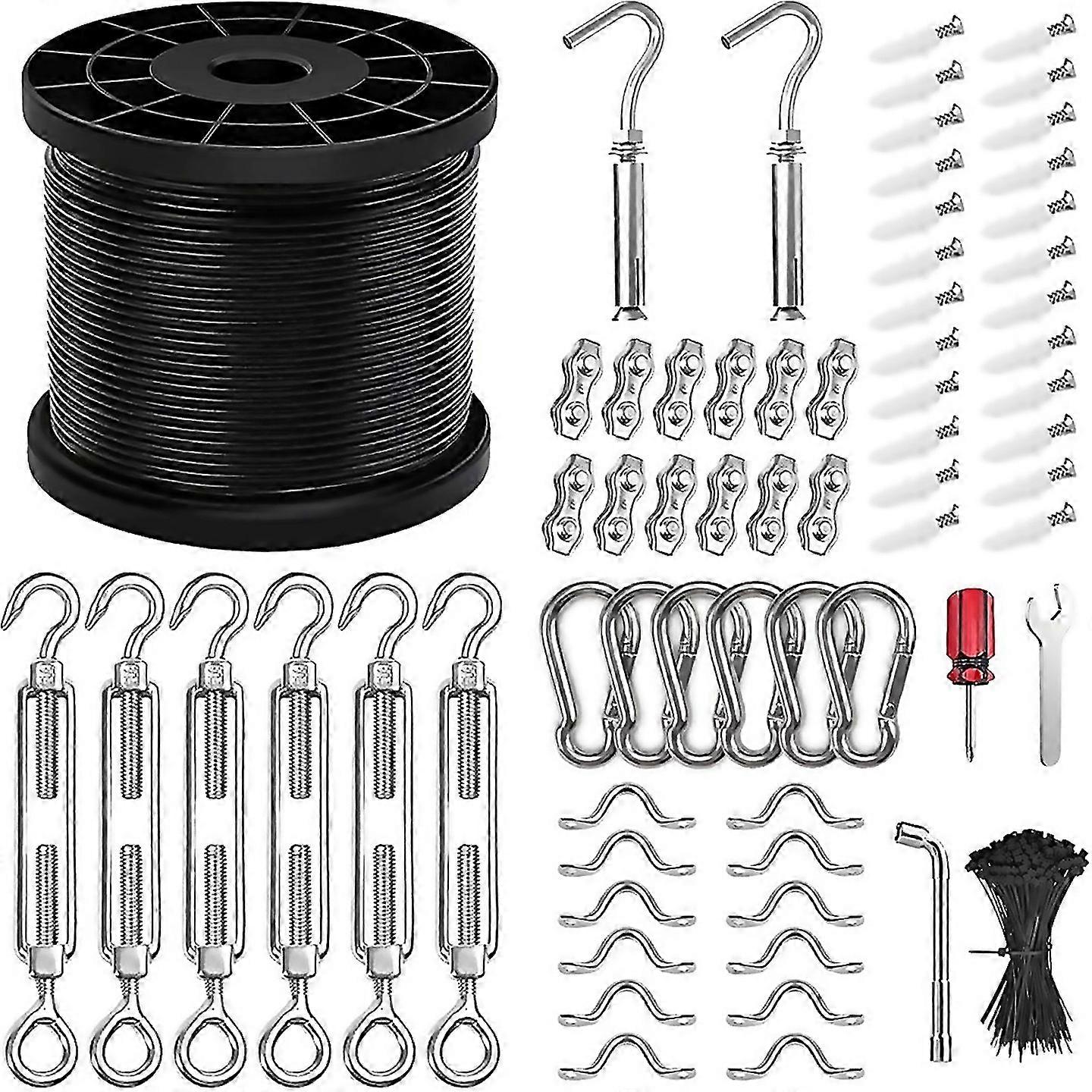For Light String Hanging Kit With 300 Feet Of Vinyl Coated Stainless
