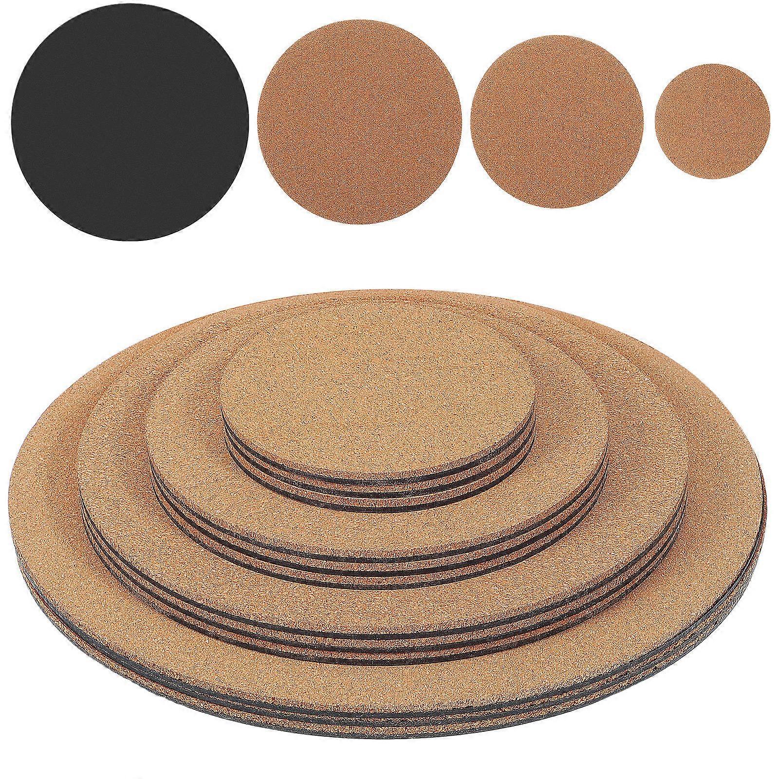 Cork 12Pcs Round Coasters For Indoor Use Plant Protectors Versatile Use Insulation