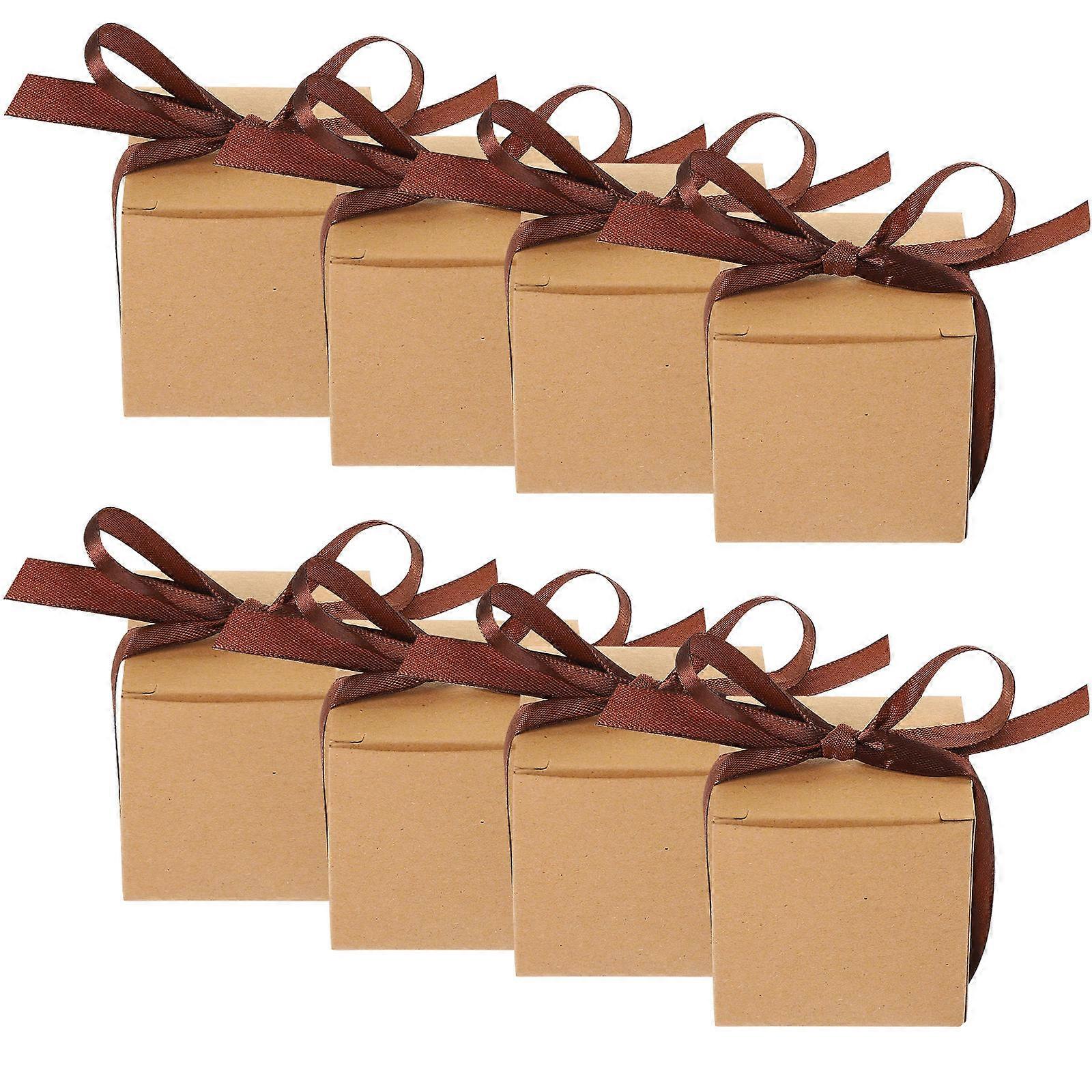 Small Candy Box Decorative Candy Box Coffee Paper Kraft Material for Candy Storage 50Pack