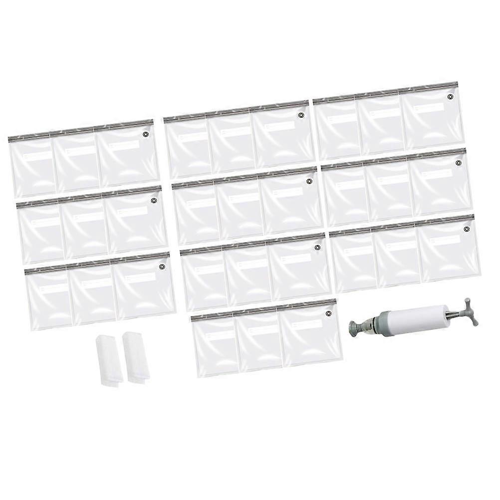 Sealing Food Storage Pouches 26Pcs With 10Pcs Vacuum Bags 21X22Cm And Accessories Suitable For Camping Fishing And Picnics