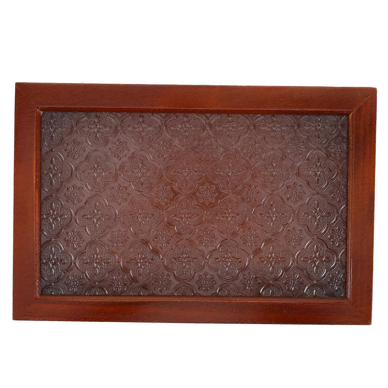 Chocolate Color Solid Wood Keepsake Box With Glass Lid For Home Storage Organization 29.5X19.5X6.5cm Organizing 3Pcs