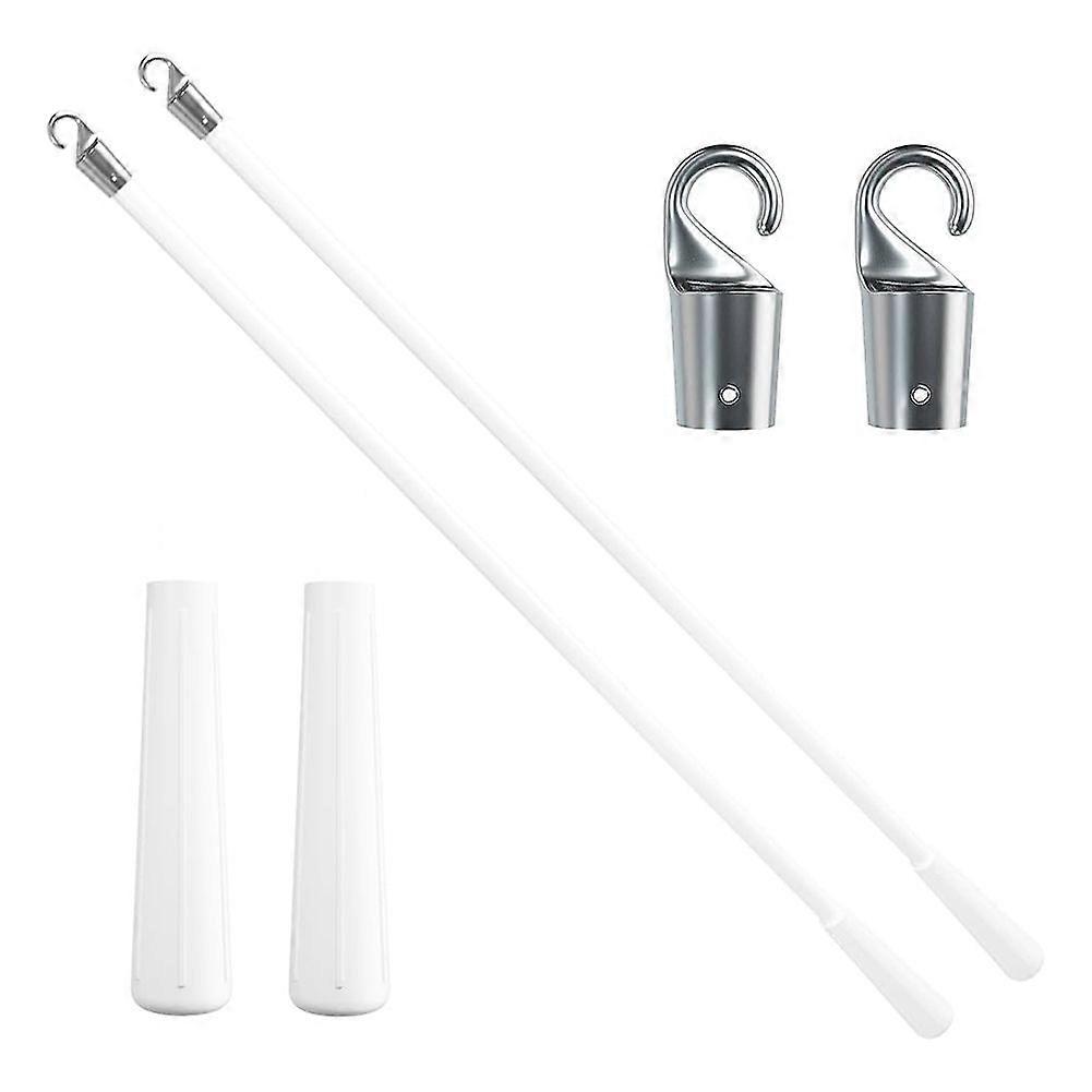2 Pcs 17 Inch Blind Wand, Vertical Blinds Replacement Parts with Hook and Grip, Fiberglass Blind Tilt Wand, for Window