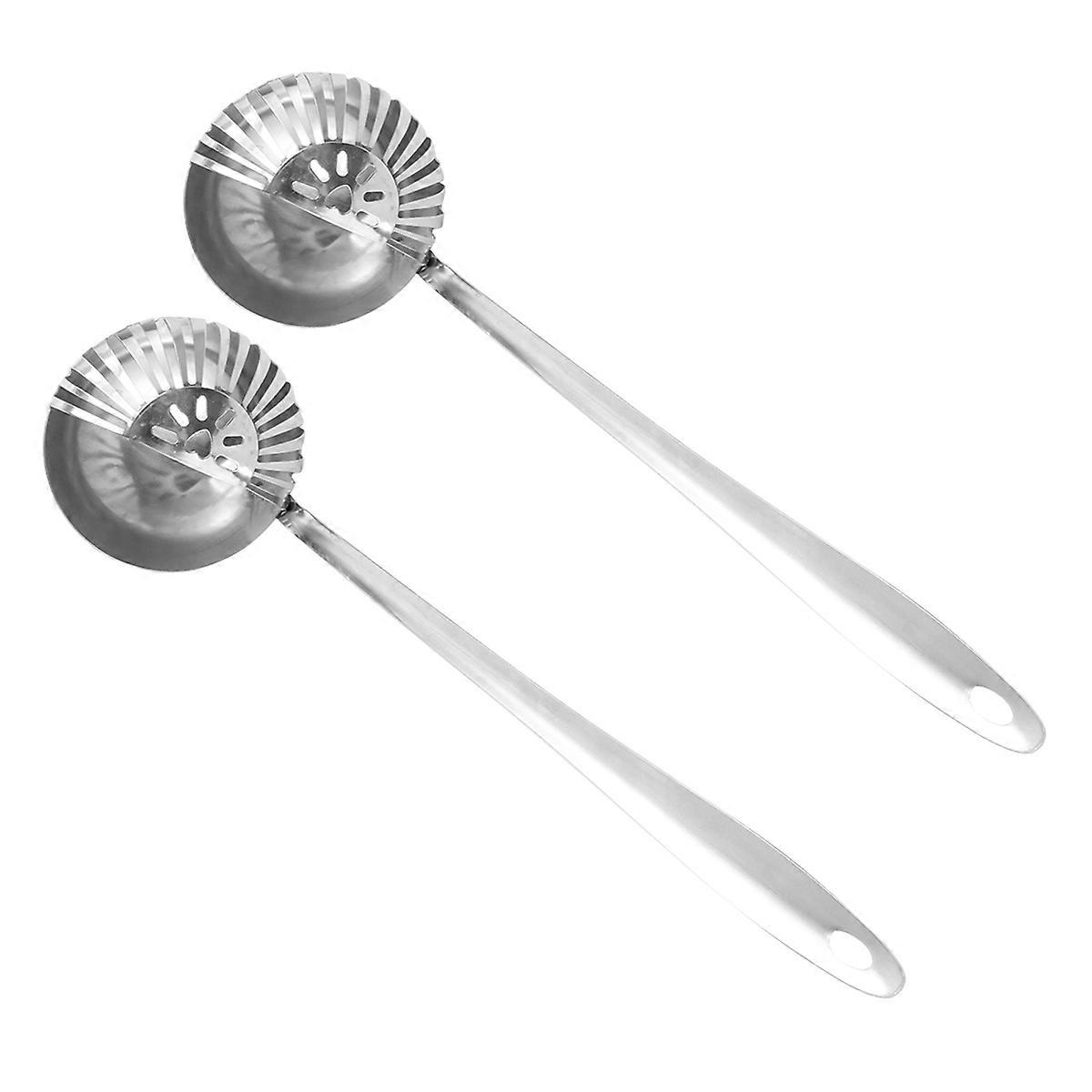 Stainless Steel Filter Spoon Multifunctional Cooking Spoon Dishwasher Safe Space Saving 2Pack
