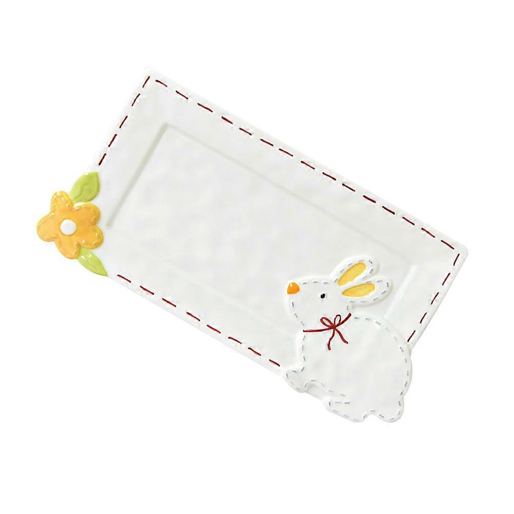 Lovely Rabbit Ceramic Plate for Food Serving Tray 2Pcs Assorted