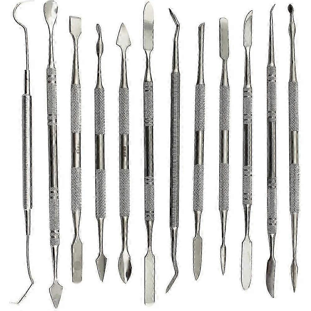 12 Pcs Wax Carvers Set Double Ended Dental Wax Modeling Sculpting Tools Dental Picks Polymer Pottery Clay Carving Tool 2025