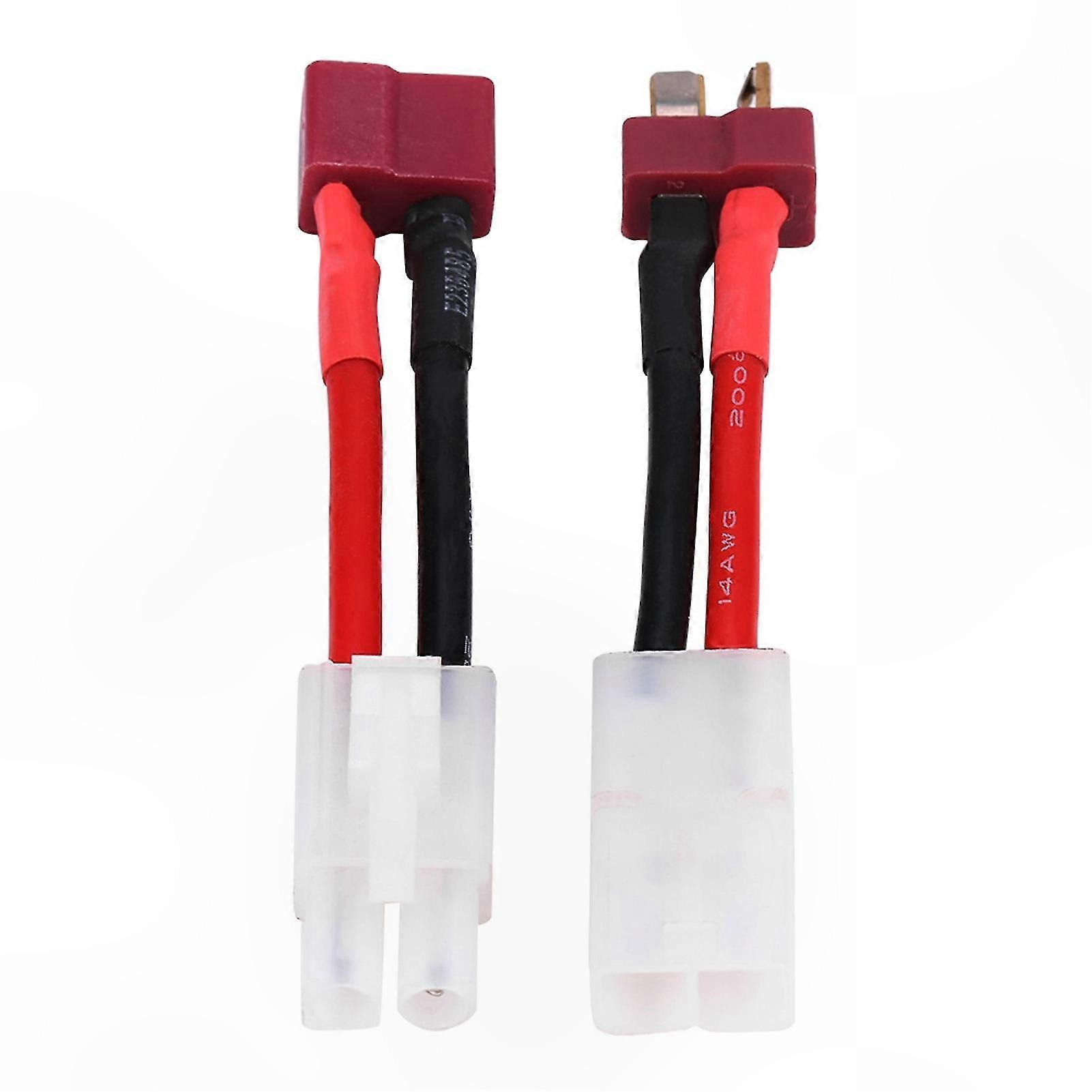 2-Pack T-Plug to Tamiya Adapter Cable, 14AWG Wire for RC Accessories