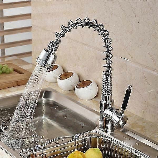 2025 Black/Brushed Kitchen Taps,Modern High Arc 2 Function Kitchen Taps with Pull Out Spray,Spring Single Lever Single Hole Pull Out Kitchen Sink Tap