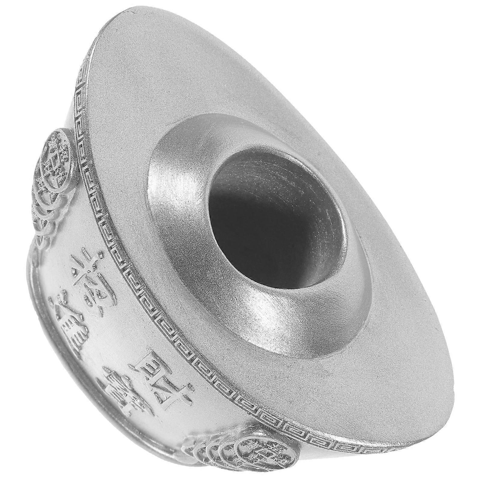 Tooth Pick Holder Ingot Statue Decorative Dispenser for Storage 2Pcs Silver