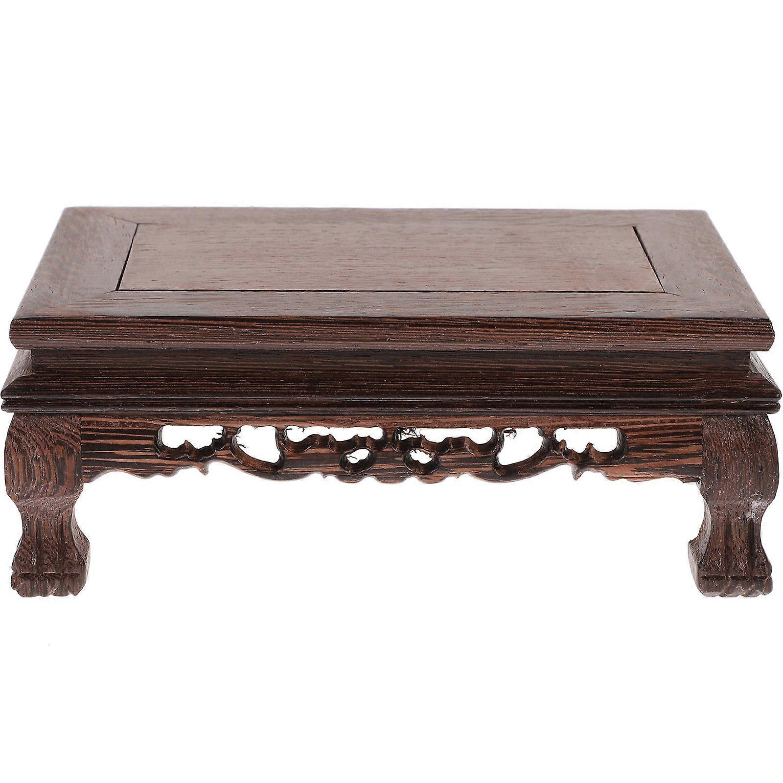 Flower Pot Wood Base Display Stand Rectangular Wood Storage 1Pcs