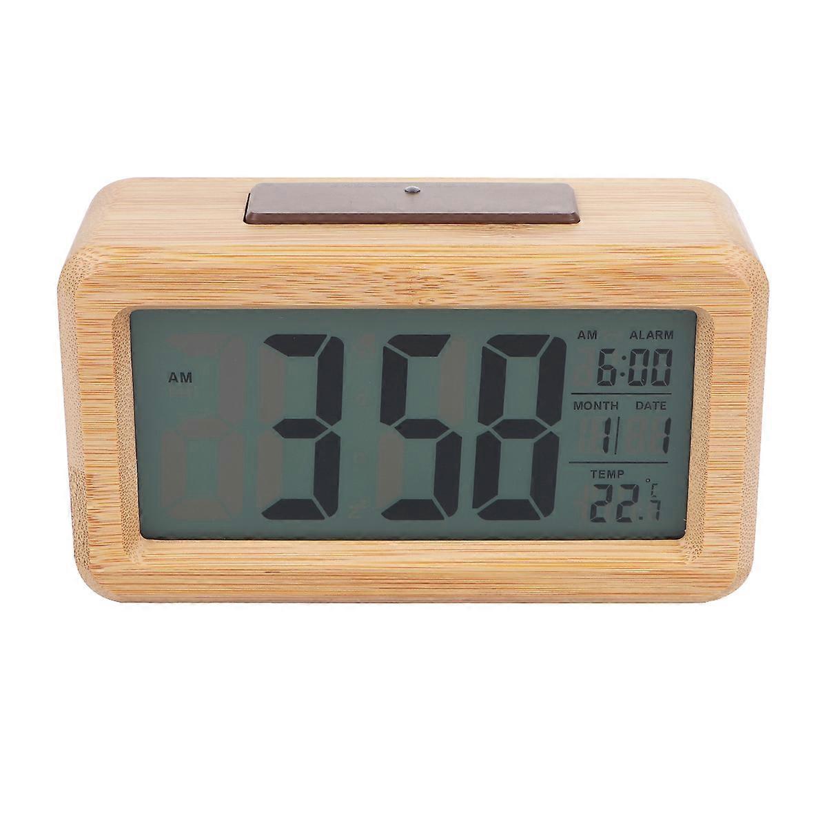 Wood Clock Digital Alarm Clock with Light Sensor Function 1Pcs
