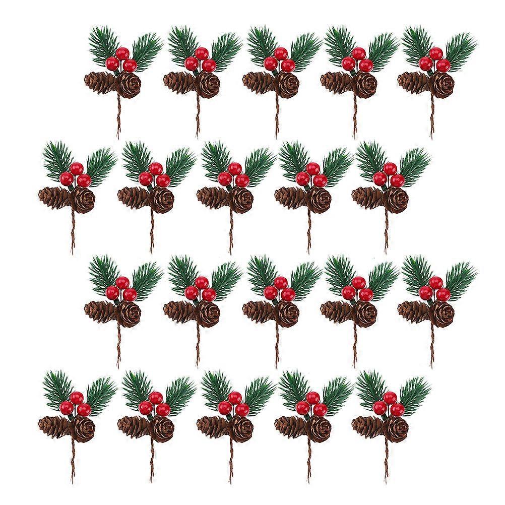 Berry Pine Cones for Crafts Artificial Christmas Berries 40Pcs Bundle