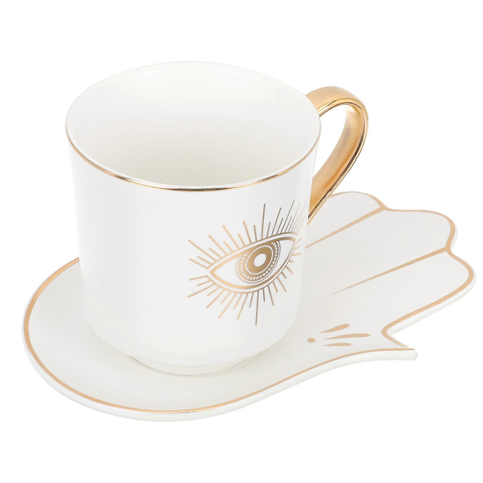 Milk Drinking Cup for 3Sets Ceramic Drinkware with Tray European Style