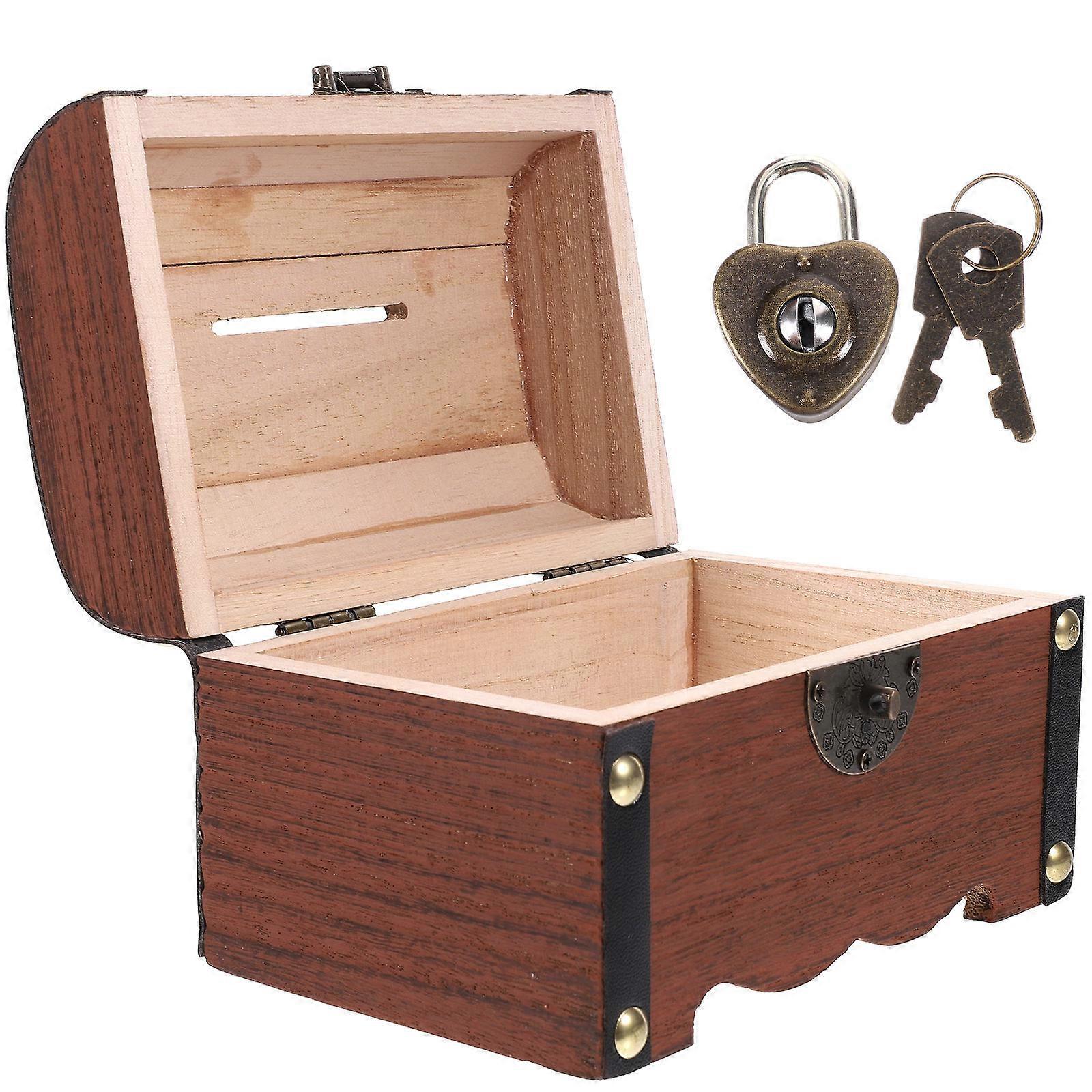 Wooden Money Storage Box Creative Money Box for Saving 2Pcs Assorted Colors